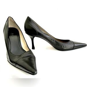 Gucci Pointed Toe Pumps/Kitten Heels, Leather; Gucci 115157 Pump, Black, Size 7
